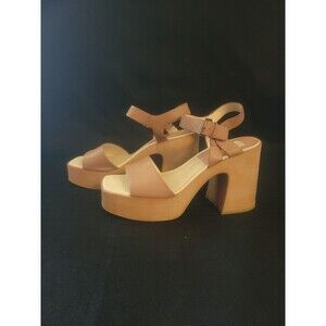 Dolce Vita Elly Platform tan leather ankle strap block heal size 10 Boho Anthro